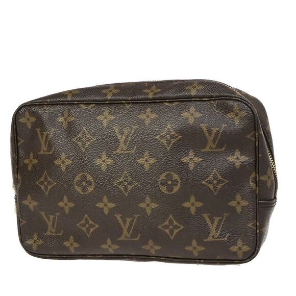 LOUIS VUITTON Trousse Toilette 23 Clutch Hand Bag Monogram Brown - Picture 1 of 15